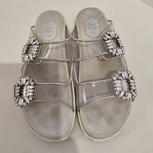 Roger Vivier woman's silver  flat sandals